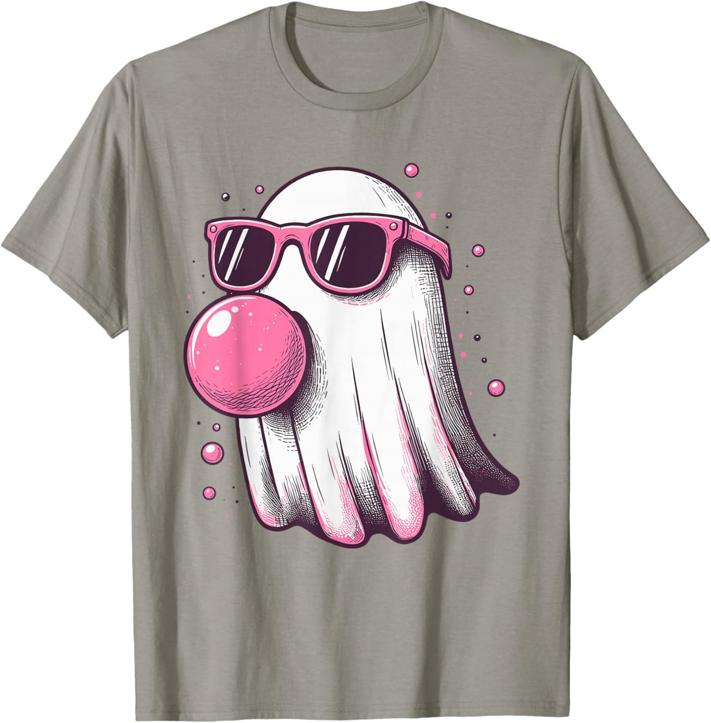 Ghost Bubble Gum Sunglasses Happy Halloween Boo Men Women T-Shirt - T-Shirt | Sand