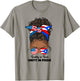 Half American And Puerto Rican Rico Flag Afro Girl Women T-Shirt - T-Shirt | Sand