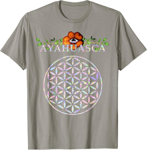 Ayahuasca Mandala Sacred Geometry Flower of Life DMT Shirt T-Shirt - T-Shirt | Sand