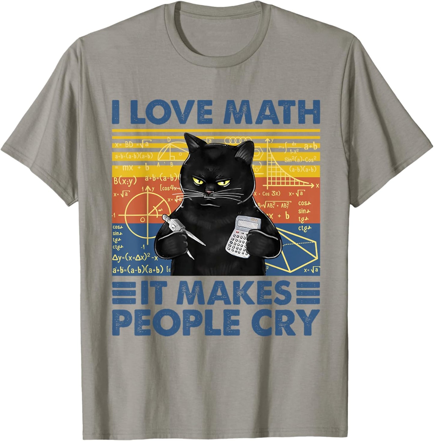 Black Cat Teacher I Love Math It Make People Cry Women T-Shirt - T-Shirt | Sand