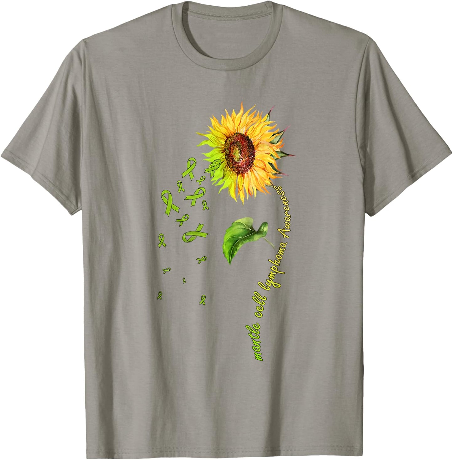 Mantle Cell Lymphoma Awareness Sunflower T-Shirt - T-Shirt | Sand