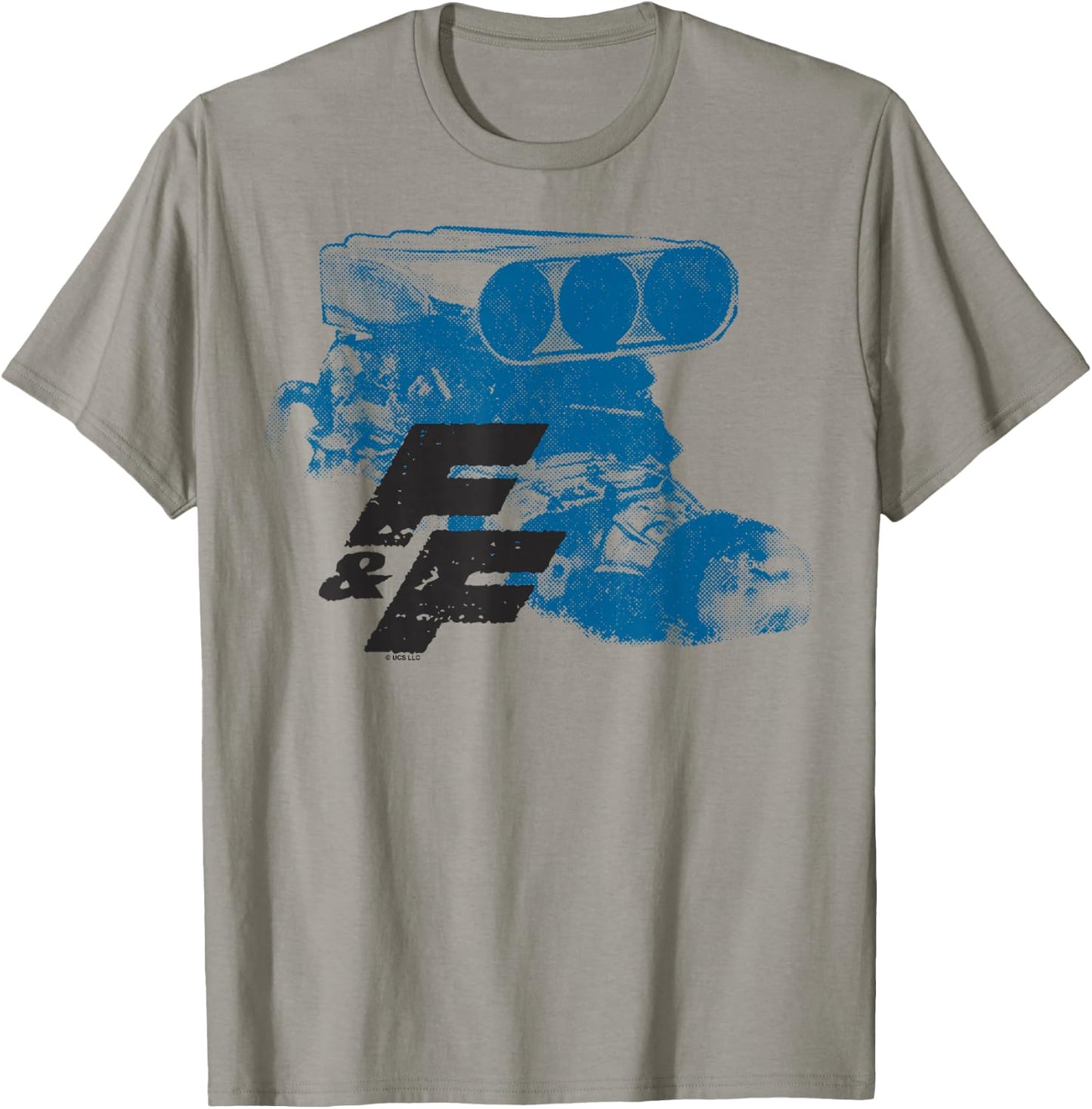 Fast & Furious Blue Hue Engine Block Distressed Logo T-Shirt - T-Shirt | Sand