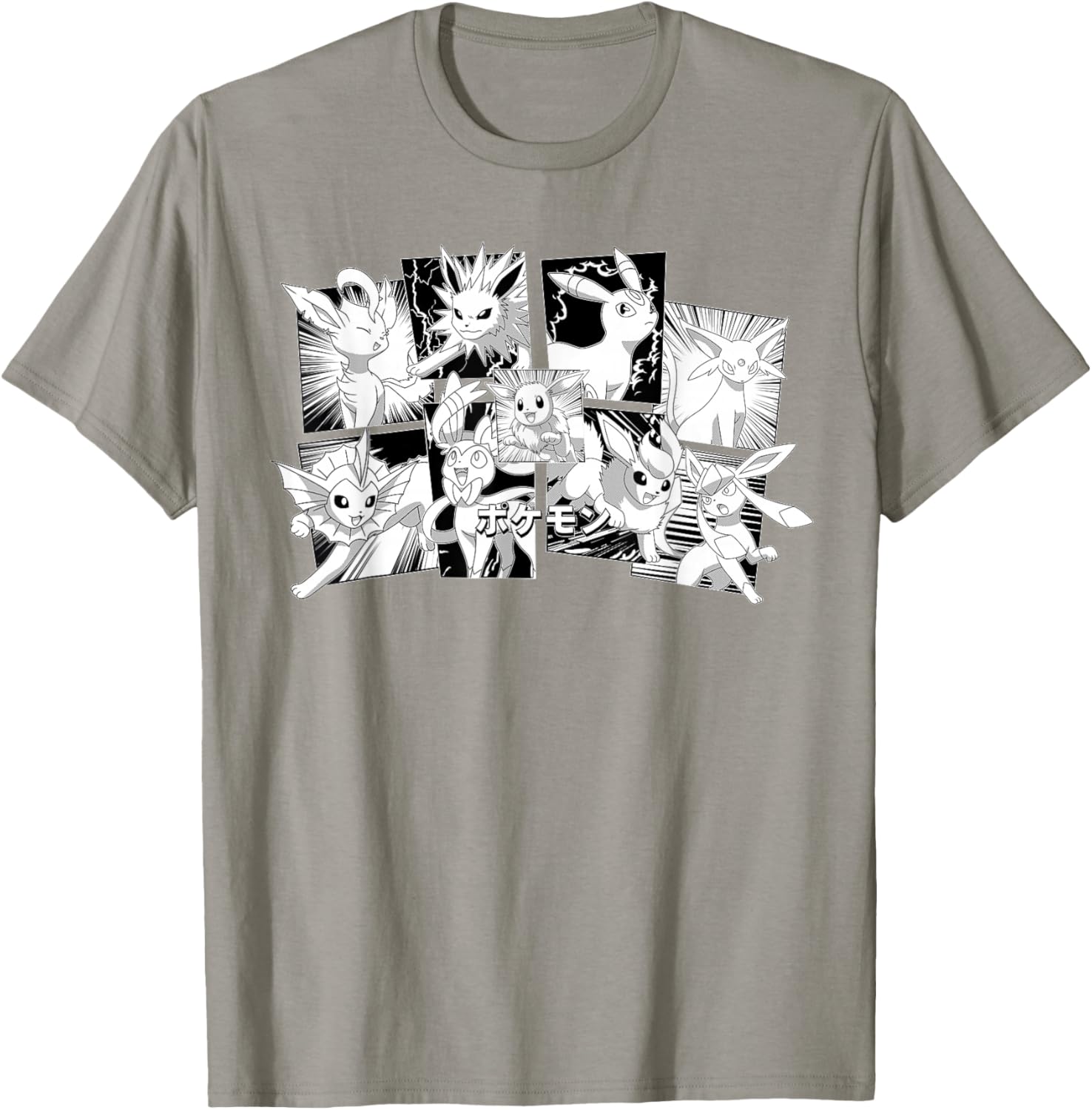 Pokémon - Eeveelutions Character Group Manga Panels T-Shirt - T-Shirt | Sand