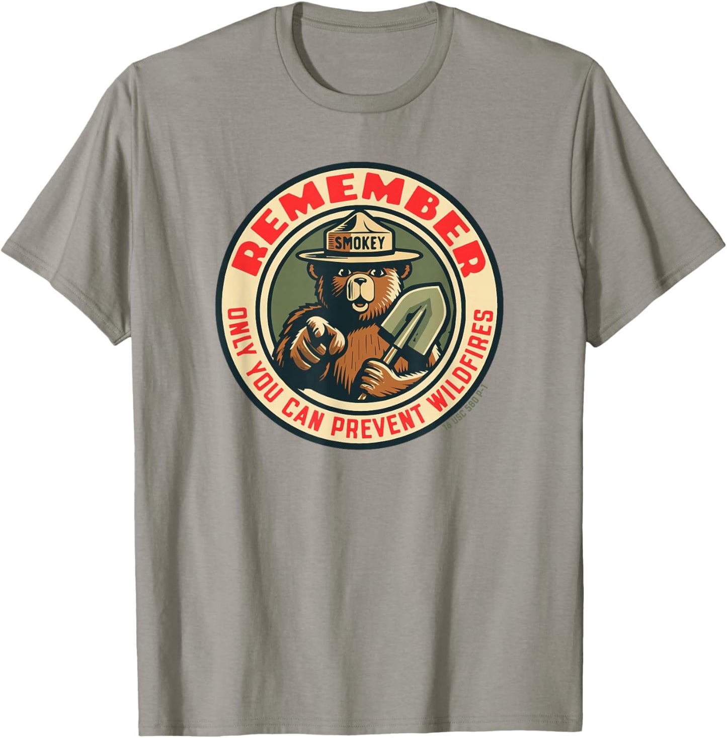Remember Only You Vintage Smokey Bear Seal Retro T-Shirt - T-Shirt | Sand
