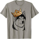 Alaskan Malamute Dog Wearing Crown Men Women Girls Kids T-Shirt - T-Shirt | Sand