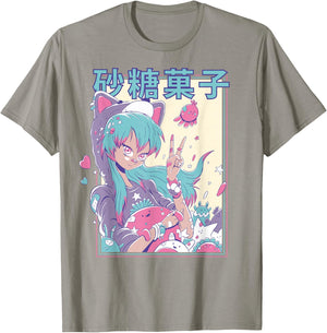 Candycore Girl Cute Pink Pastell Kawaii Anime Aesthetic #1 T-Shirt - T-Shirt | Sand