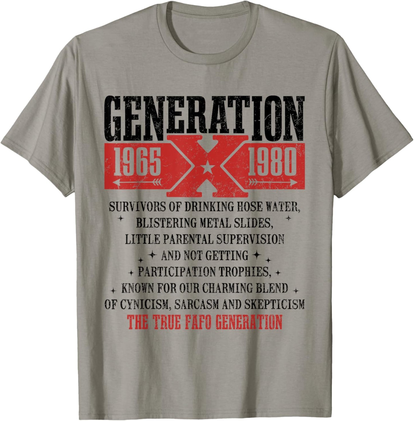 Vintage GenerationX 1965 1980 GenX Funny Generation Saying T-Shirt - T-Shirt | Sand