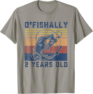 Ofishally 2 Year Old Shirt 2nd Birthday Fishing US Flag T-Shirt - T-Shirt | Sand