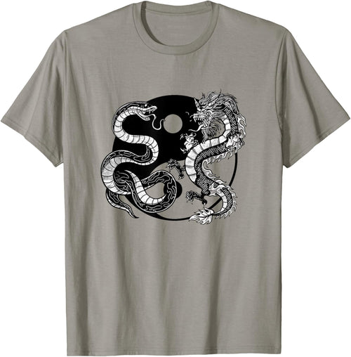Yin And Yang Snake And Dragon Vintage