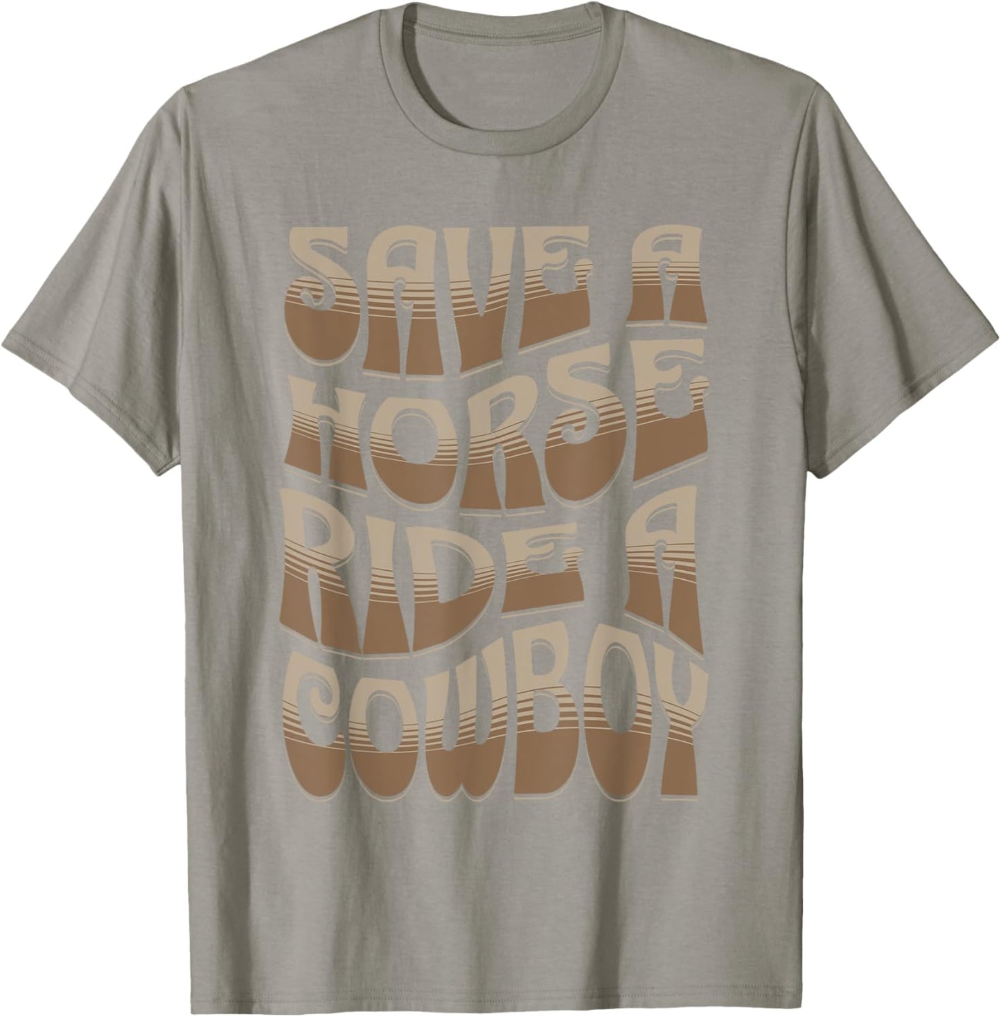 Save A Horse Ride A Cowboy Women's Rodeo Apparel Cowgirl T-Shirt - T-Shirt | Sand