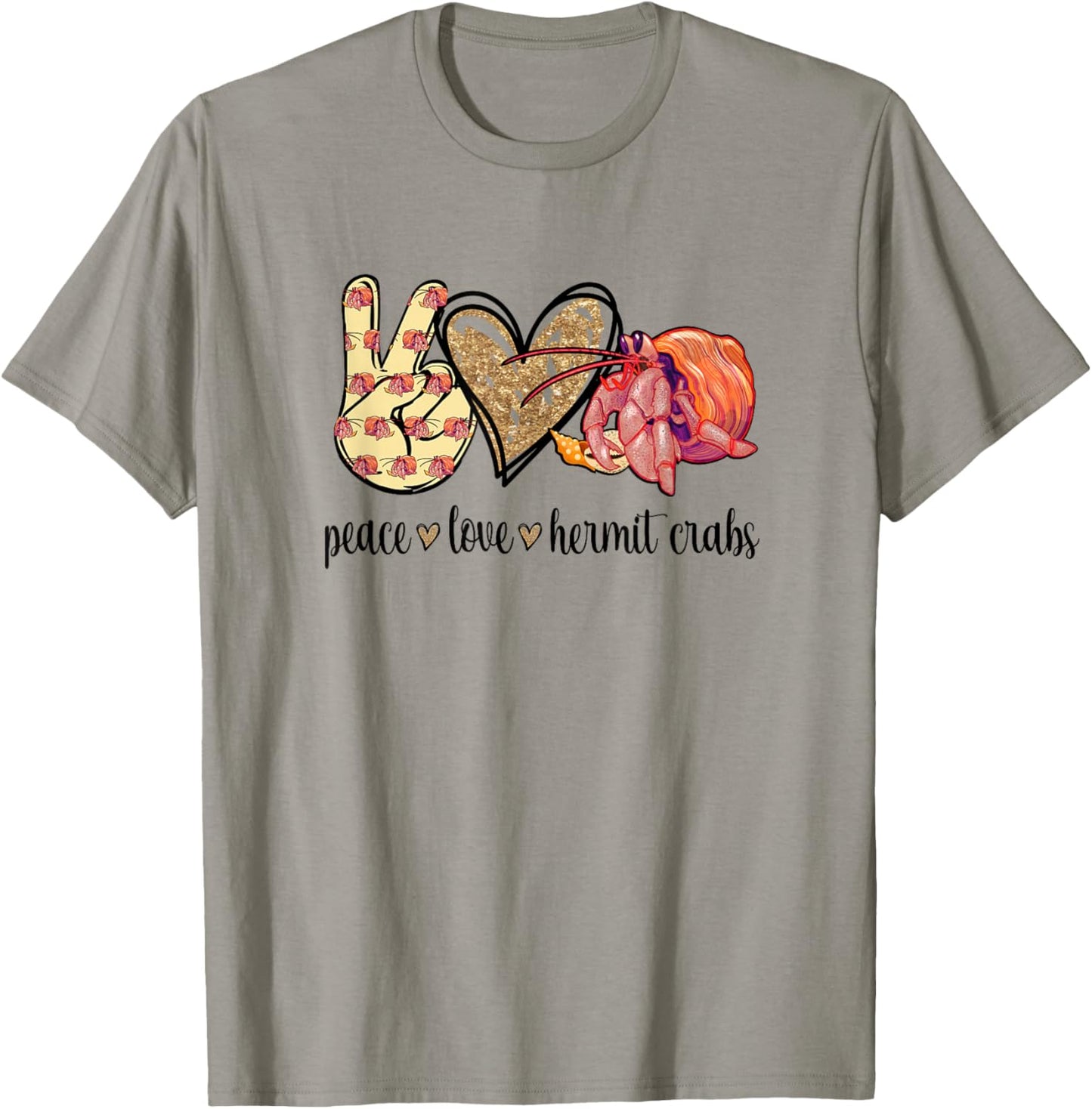 Peace Love Pet Hermit Crab Lover T-Shirt - T-Shirt | Sand