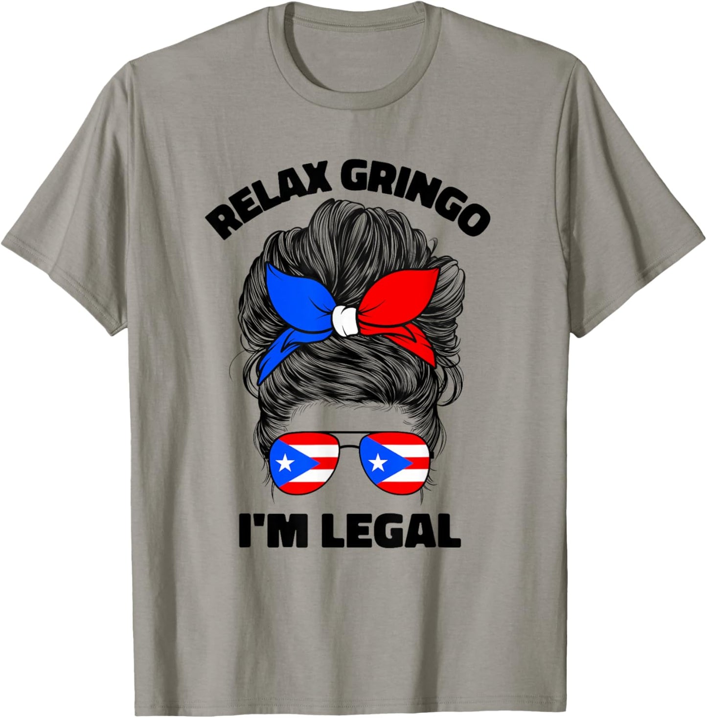 Relax Gringo Im Legal Puerto Rican Funny Puerto Rico PR Flag T-Shirt - T-Shirt | Sand
