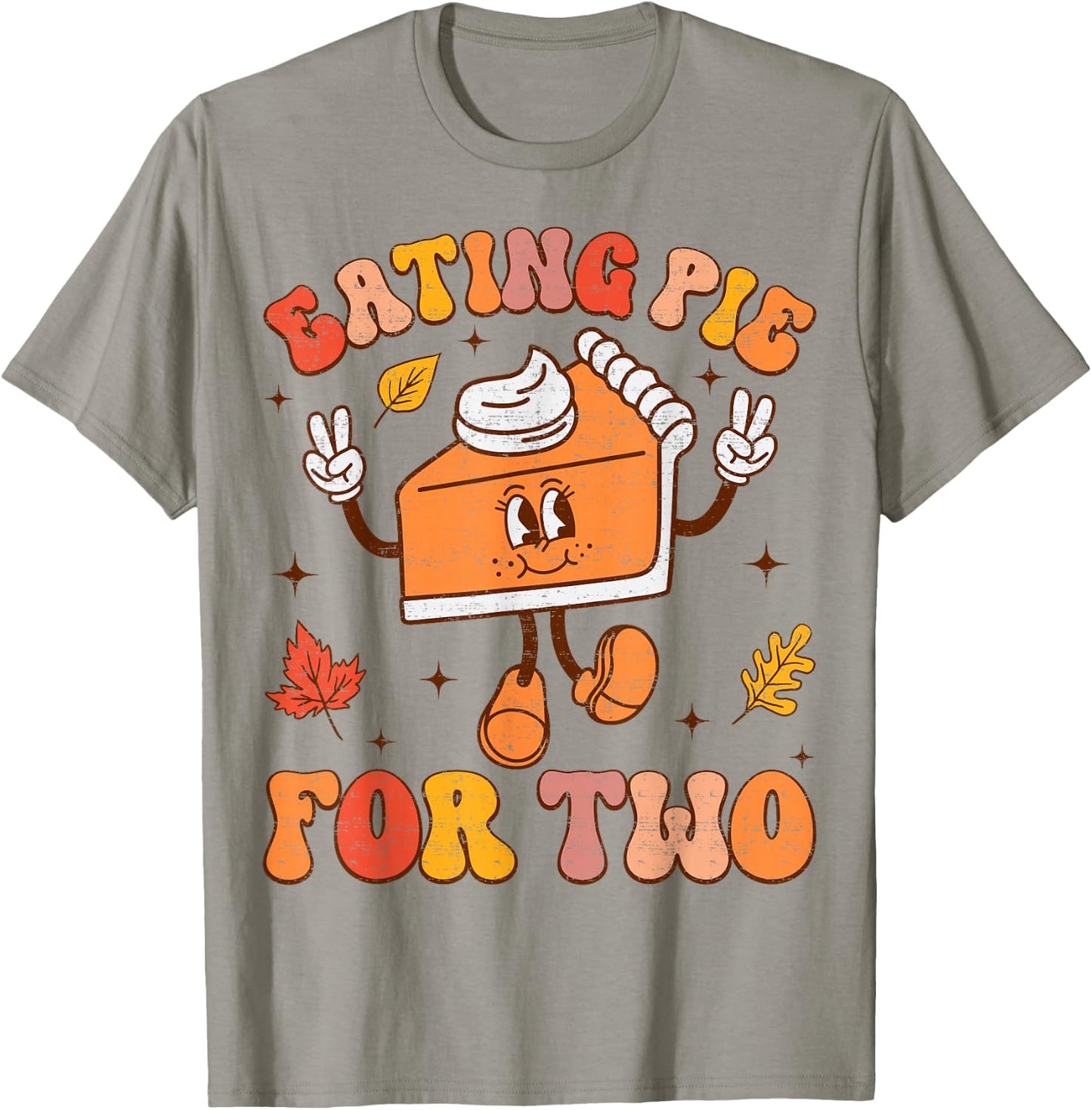 Eating Pie For Two Thanksgiving Pregnancy Announcement T-Shirt - T-Shirt | Sand