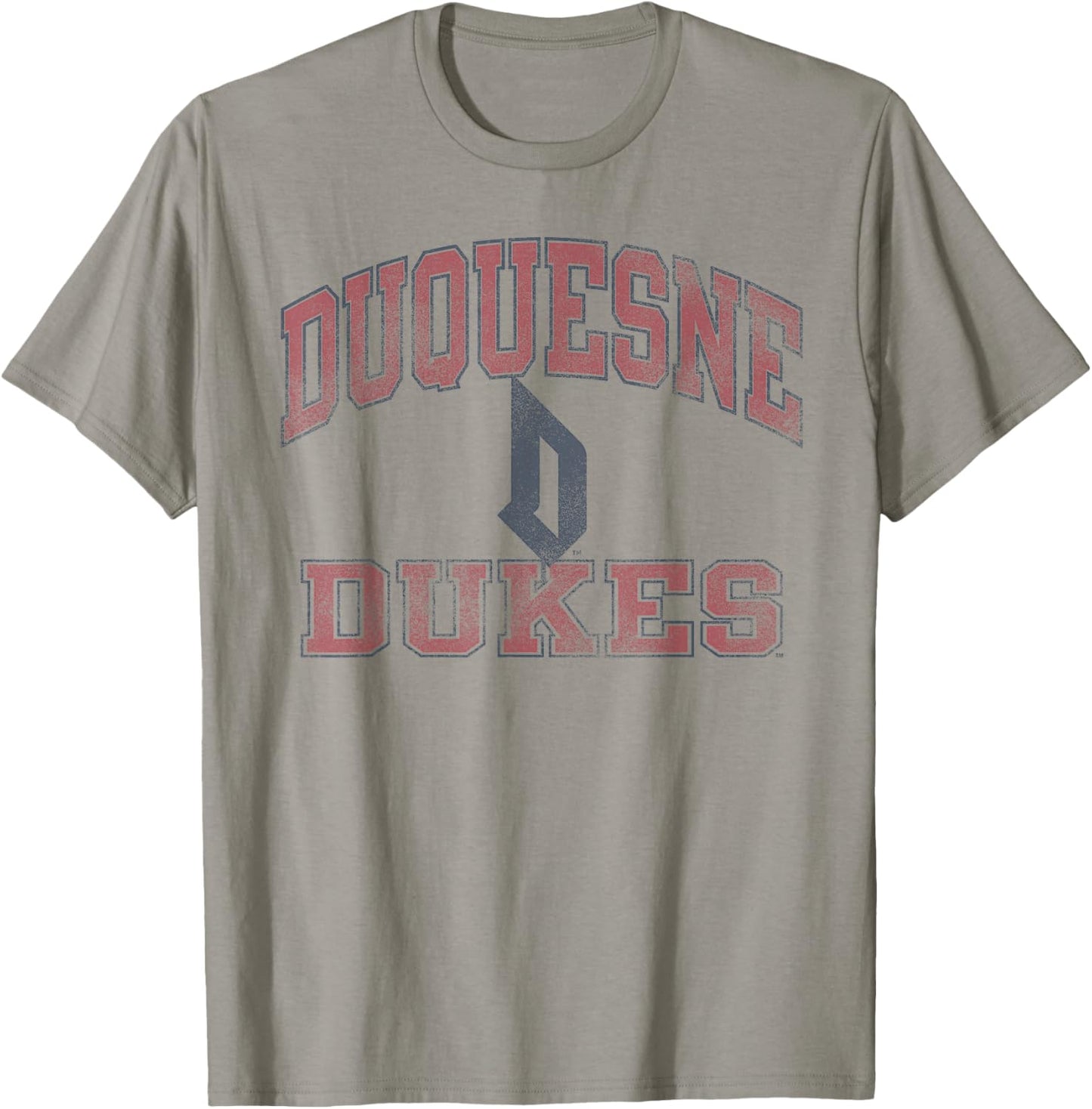 Duquesne Dukes Worn Gray Officially Licensed T-Shirt - T-Shirt | Sand