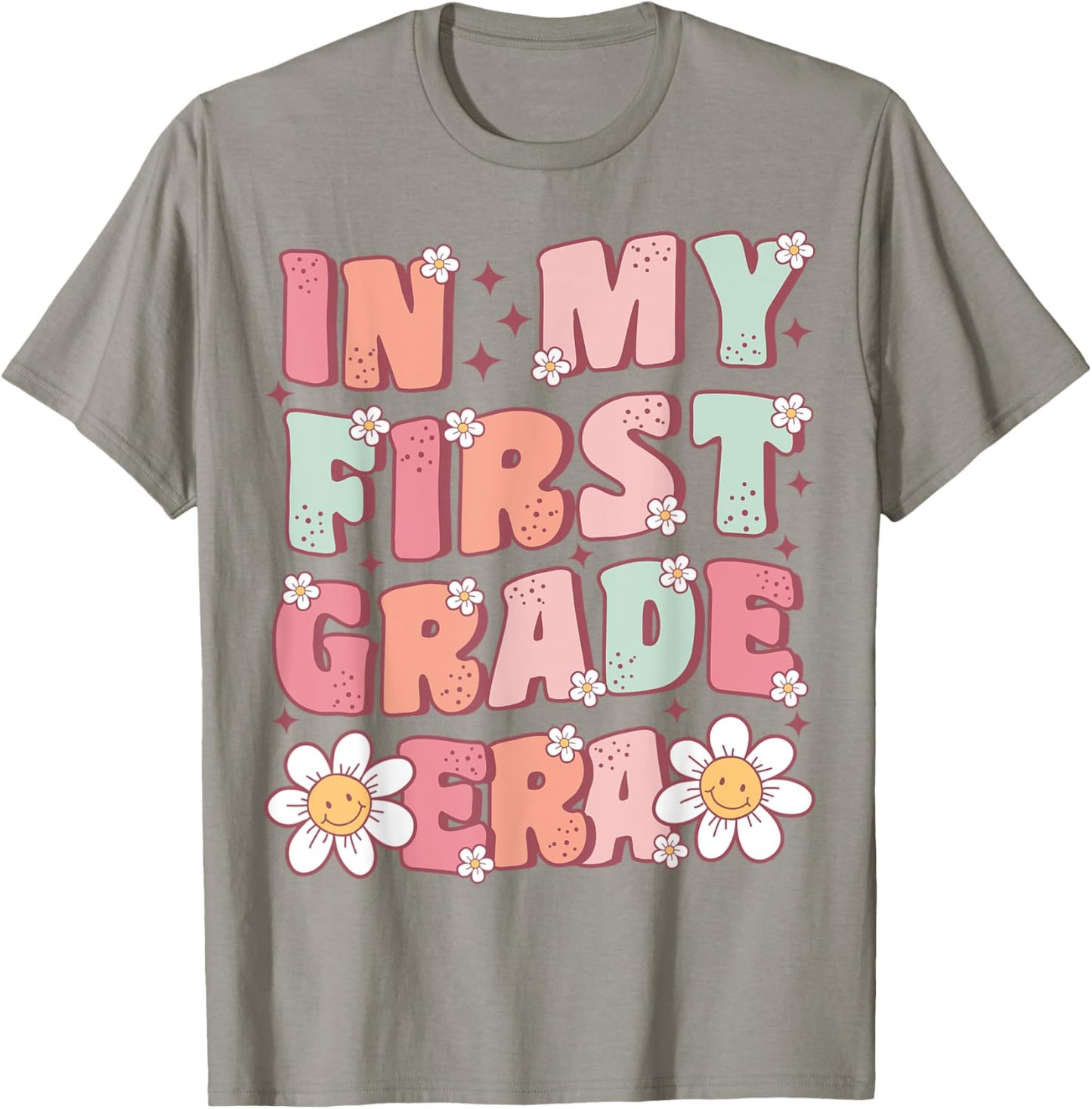 In My First Grade Era Cute Groovy 1st Grade Back to School T-Shirt - T-Shirt | Sand
