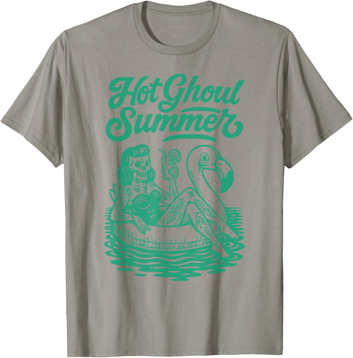 HOT GHOUL SUMMER Funny Halloween Summerween Summer Pool T-Shirt - T-Shirt | Sand