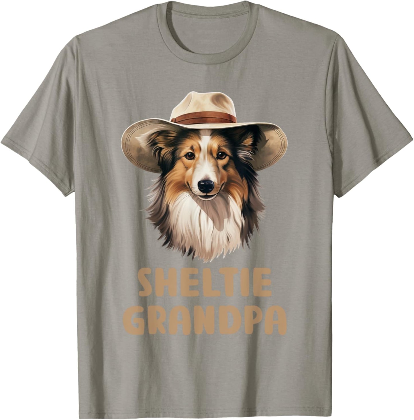 Sheltie Grandpa Dog Lovers Gift Funny Puppy Sheltie Owner Women Kids T-Shirt - T-Shirt | Sand
