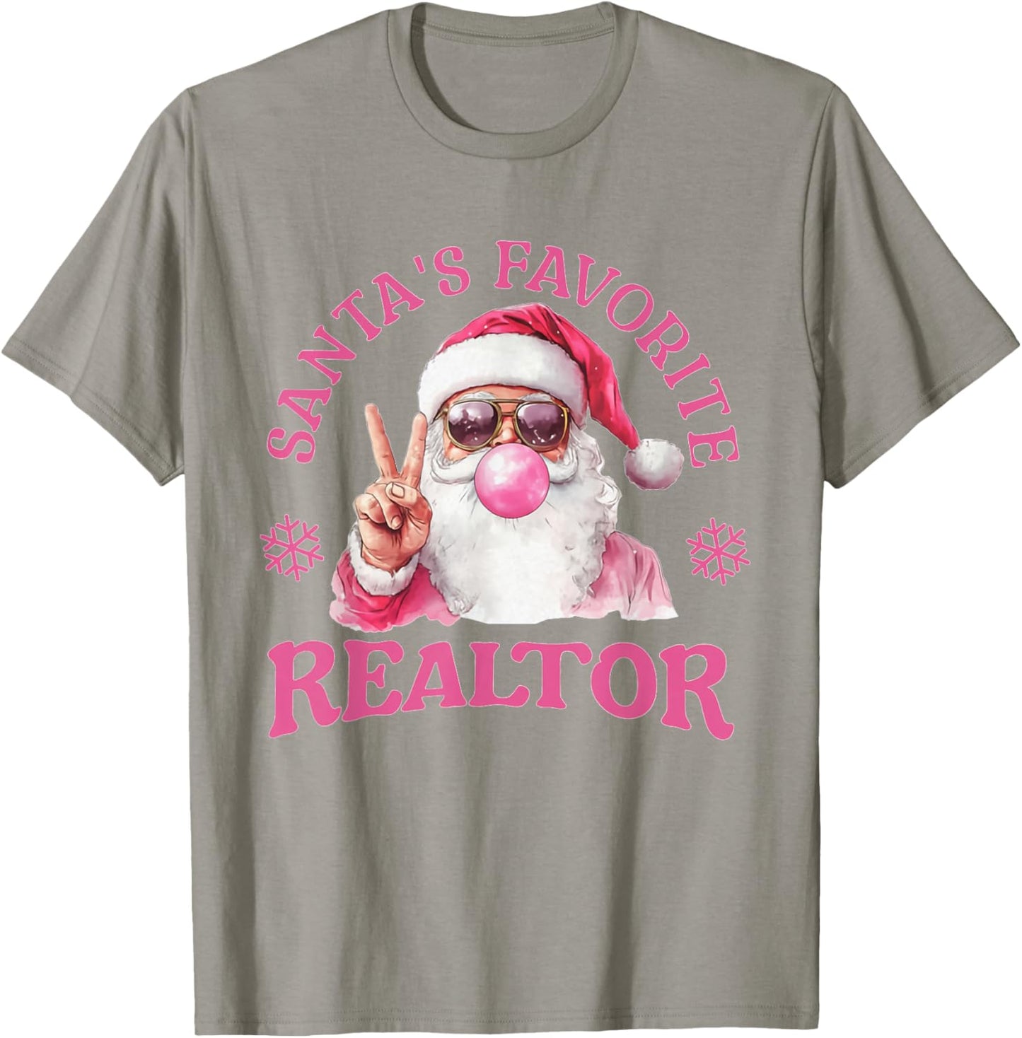 Santa's Favorite Realtor Christmas Santa Real Estate Agent T-Shirt - T-Shirt | Sand