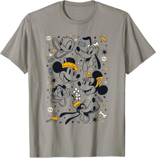 Disney Mickey And Friends Halloween Candy Spooky Group Icons T-Shirt - T-Shirt | Sand