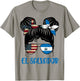 Half American Half Salvadorian Girl USA El Salvador Flag kid T-Shirt - T-Shirt | Sand