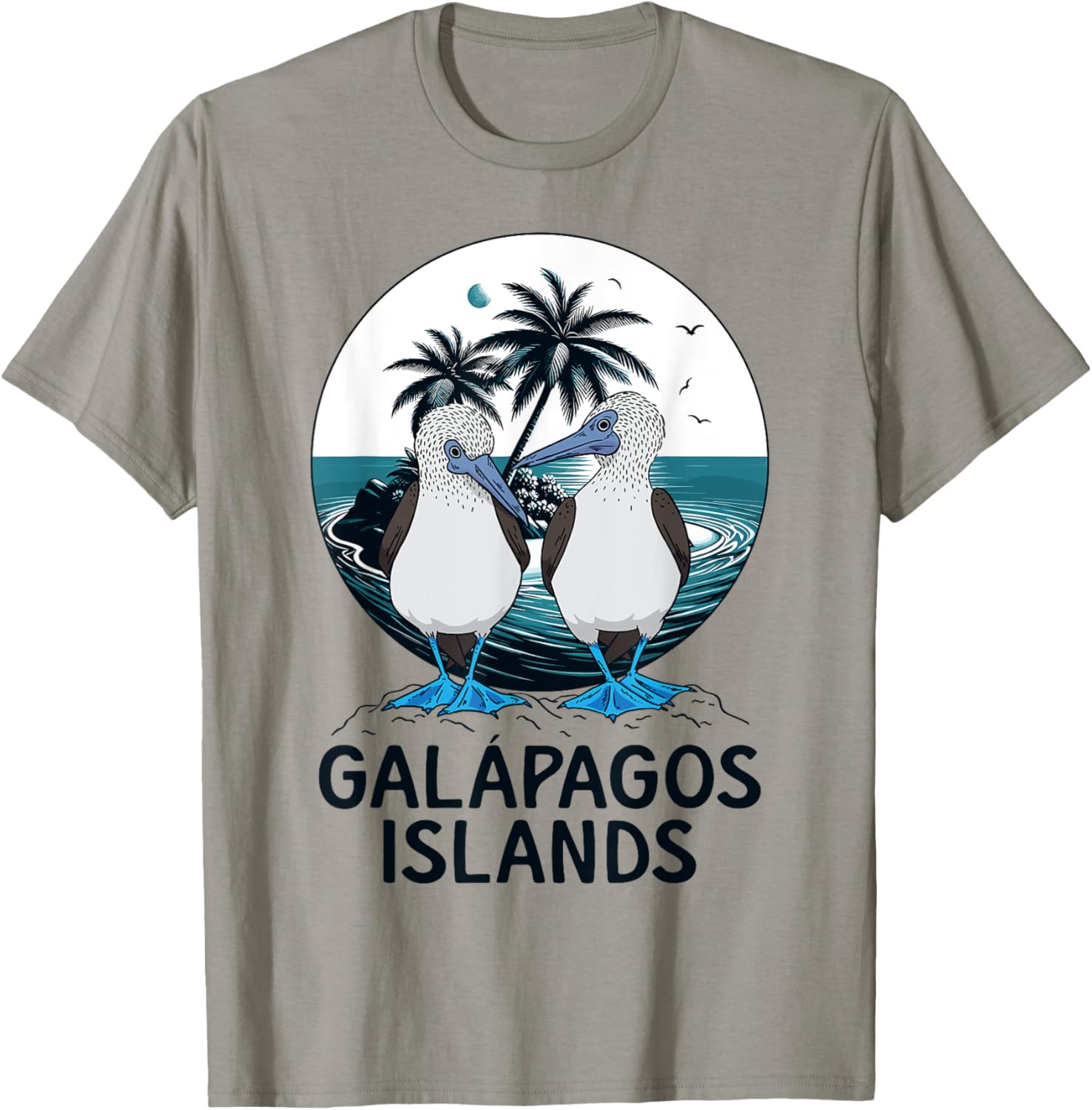 Seabirds Blue Footed Booby Bird Galapagos Islands T-Shirt - T-Shirt | Sand