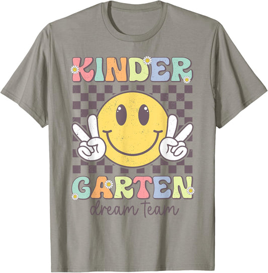 Kindergarten Dream Team Smile Back To School Teachers Kids T-Shirt - T-Shirt | Sand