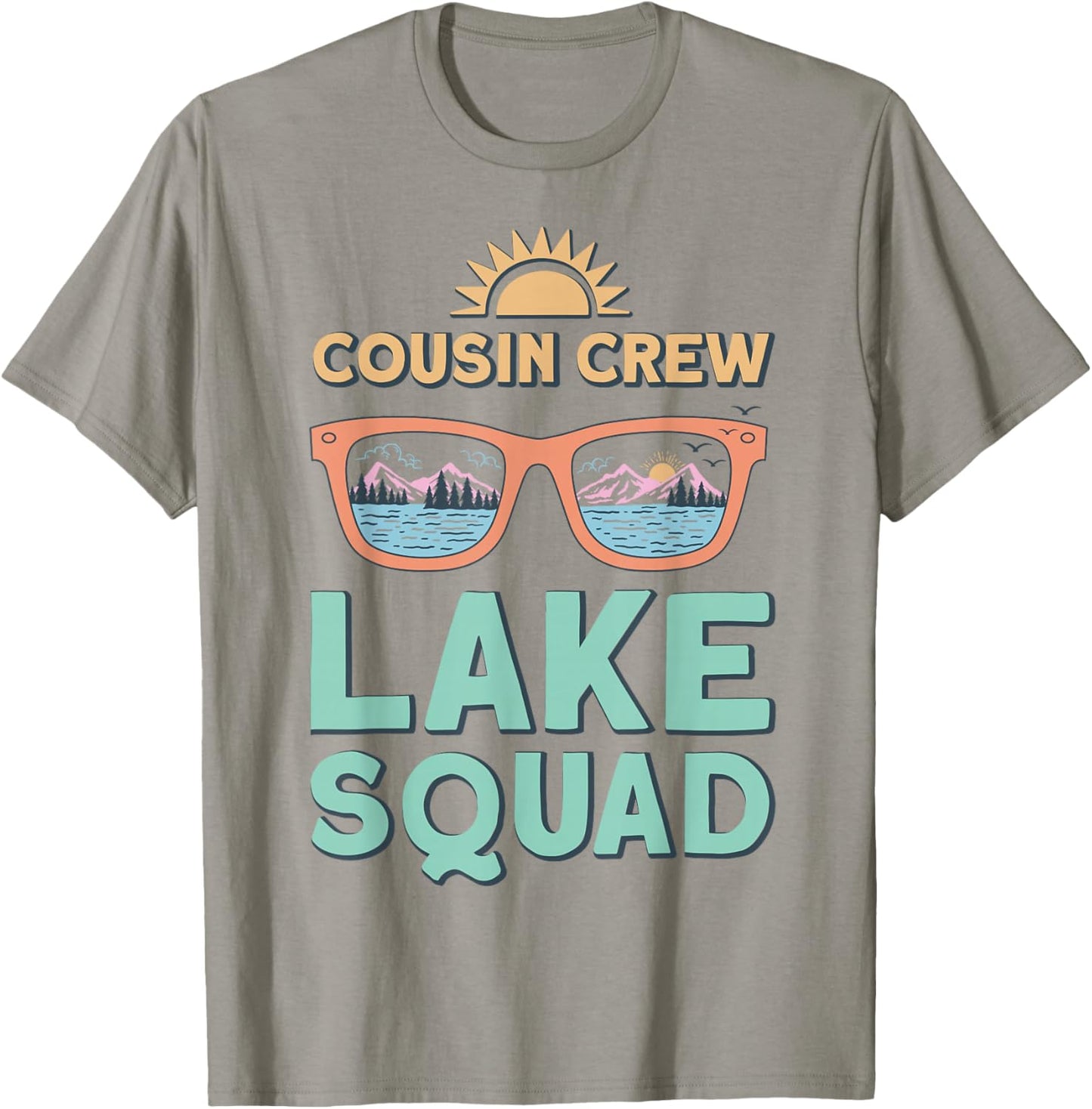 Cousin Crew Lake Squad 2025 Family Reunion Summer Vacation T-Shirt - T-Shirt | Sand