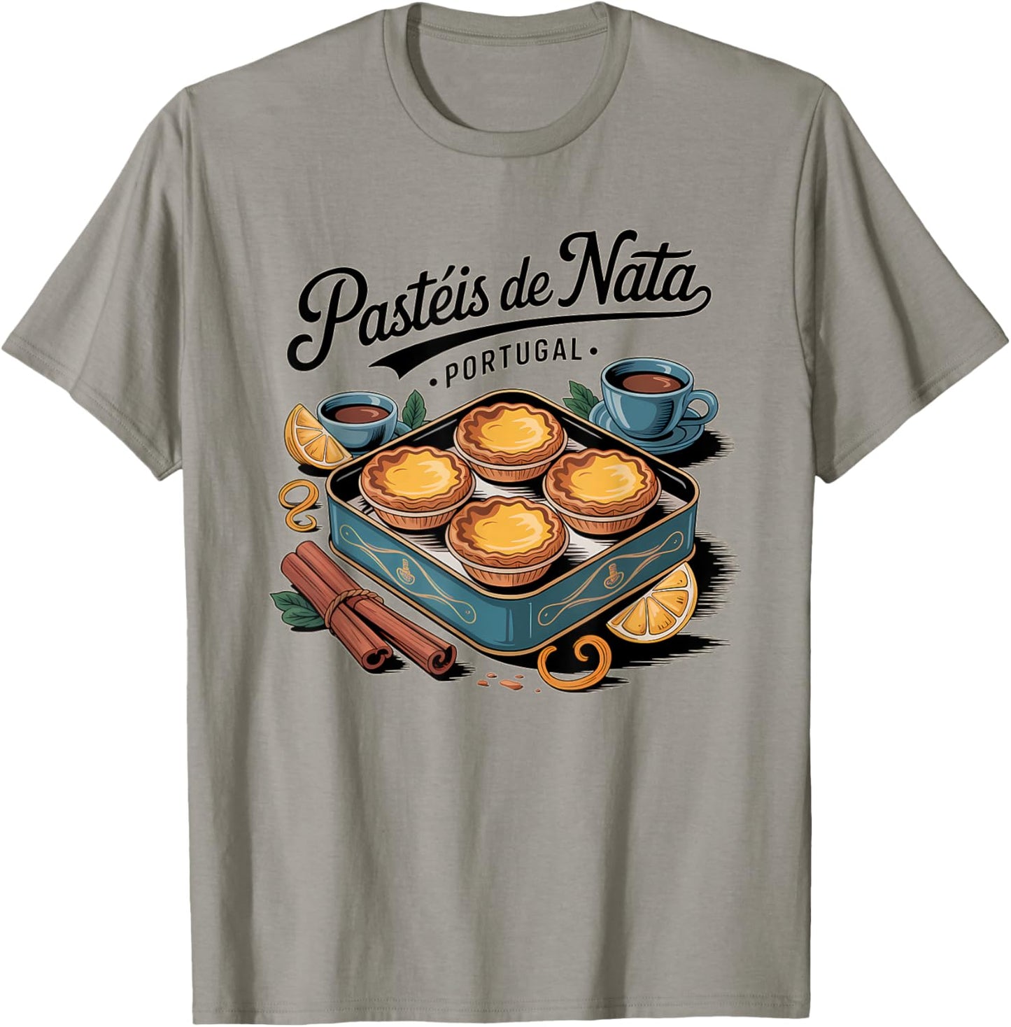 Traditional Portuguese Cream Tartlets Art Pastéis de Nata T-Shirt - T-Shirt | Sand