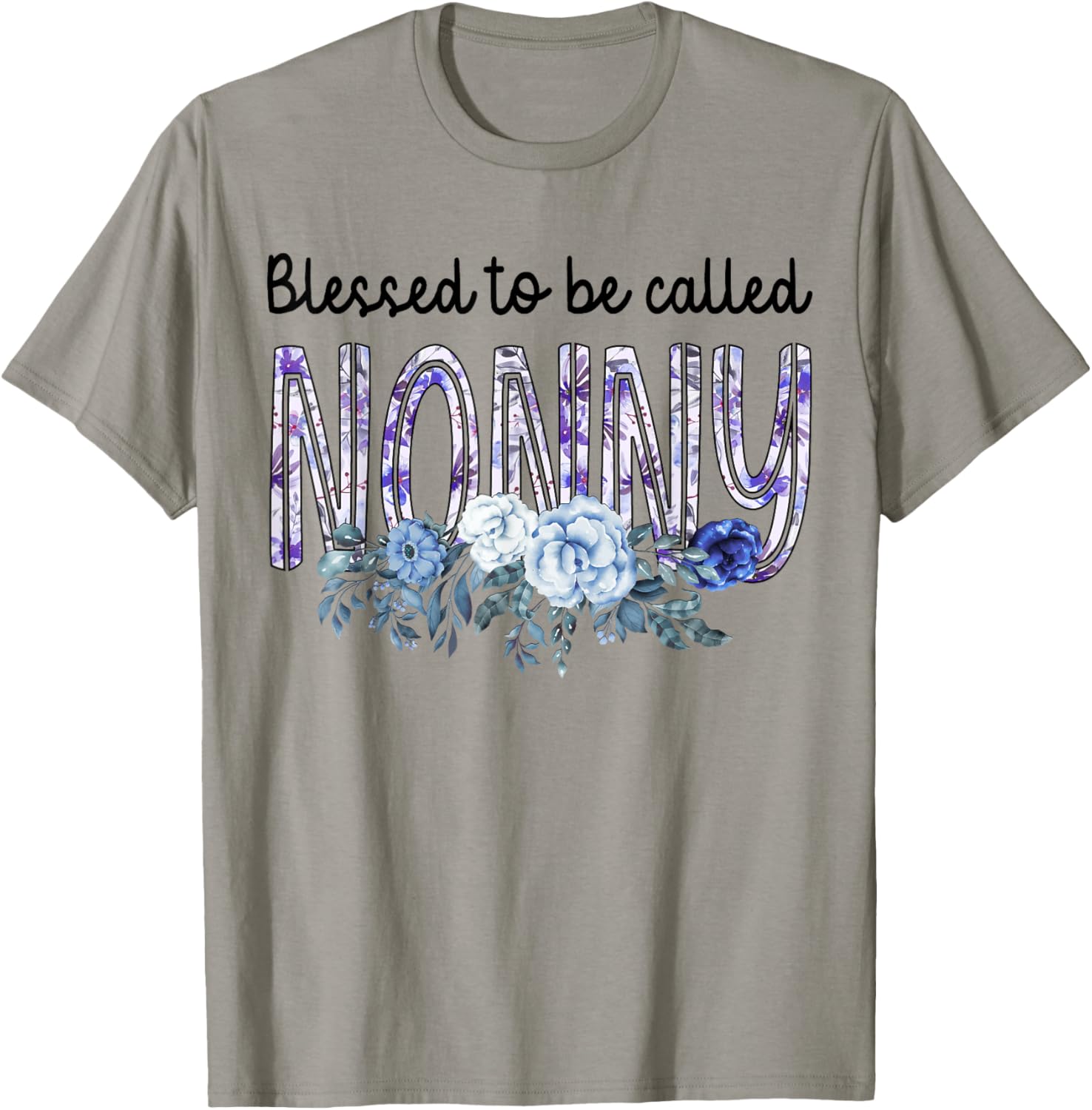 Blessed To Be Called NONNY Cute Flowers Gifts T-Shirt - T-Shirt | Sand