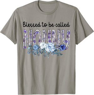 Blessed To Be Called NONNY Cute Flowers Gifts T-Shirt - T-Shirt | Sand