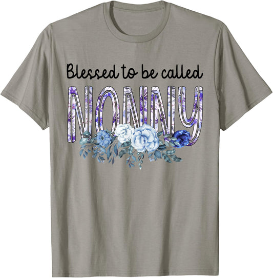 Blessed To Be Called NONNY Cute Flowers Gifts T-Shirt - T-Shirt | Sand