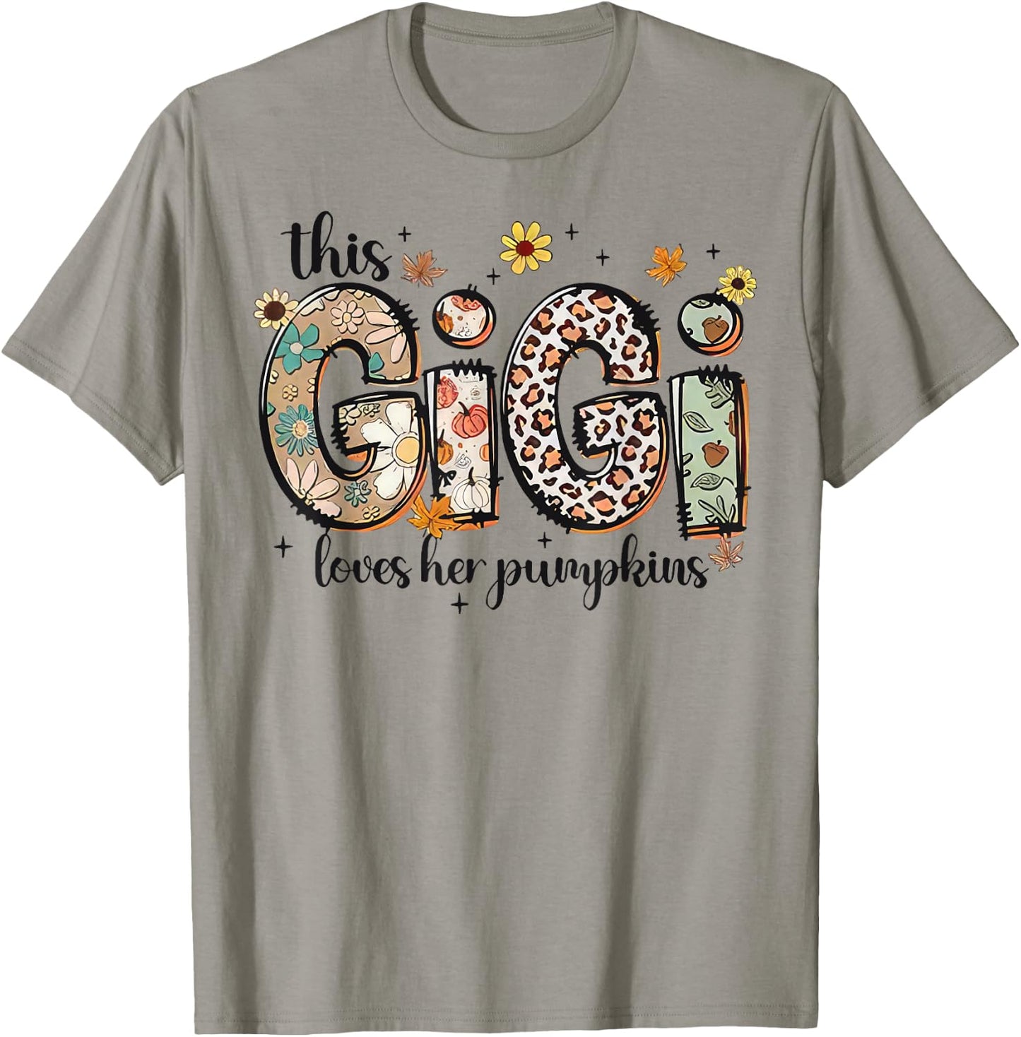 This Gigi Loves Her Pumpkins Fall Thanksgiving T-Shirt - T-Shirt | Sand