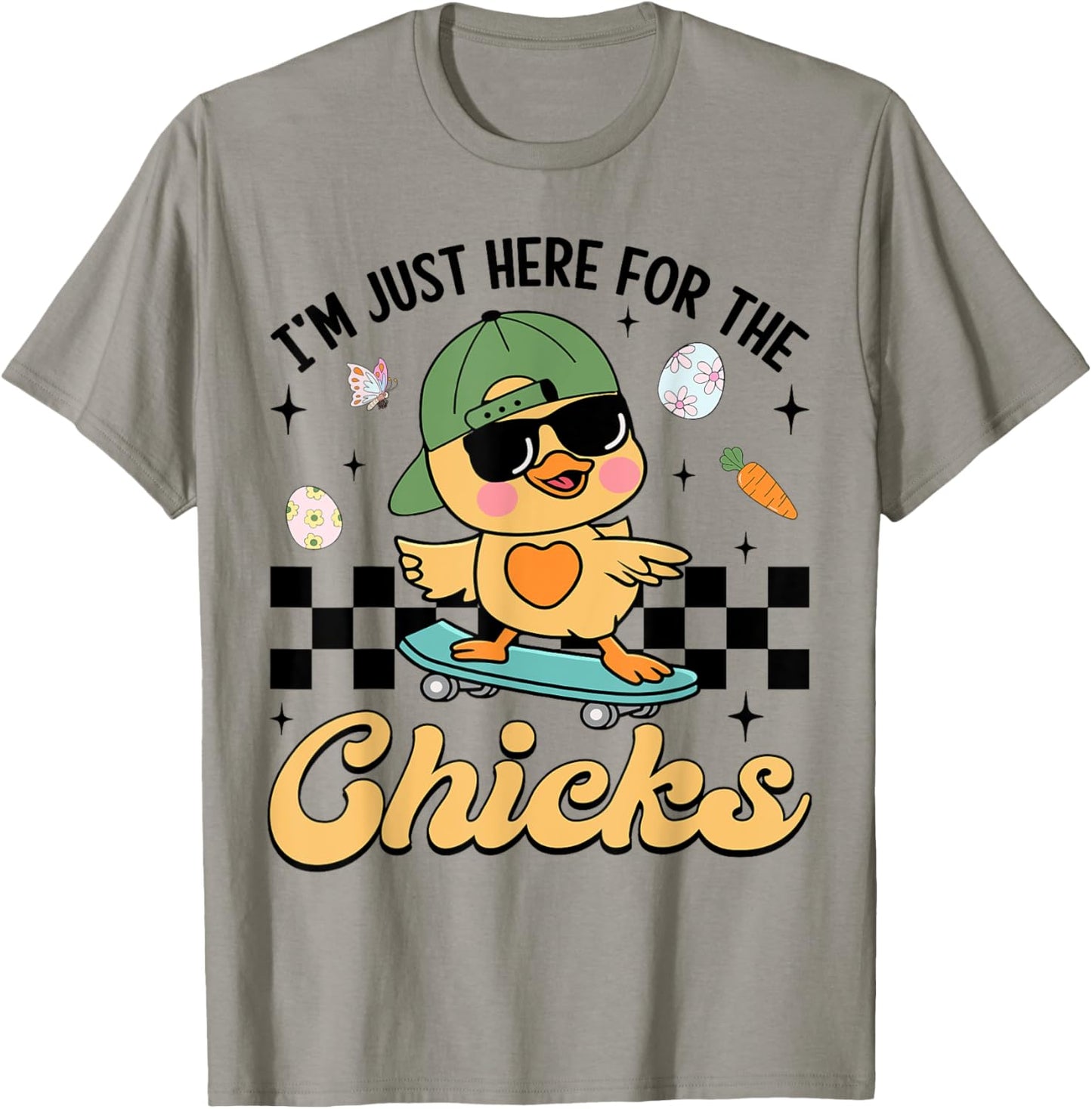 I'm Just Here For The Chicks Cute Easter Boys Kids Toddlers T-Shirt - T-Shirt | Sand