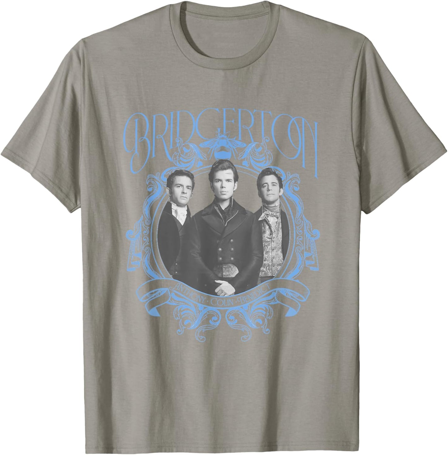 Bridgerton Vintage Chest Portrait - , Blue, Small, Short Sleeve, Classic Fit, Crew Collar, Polyester 65% Cotton 35% T-Shirt - T-Shirt | Sand