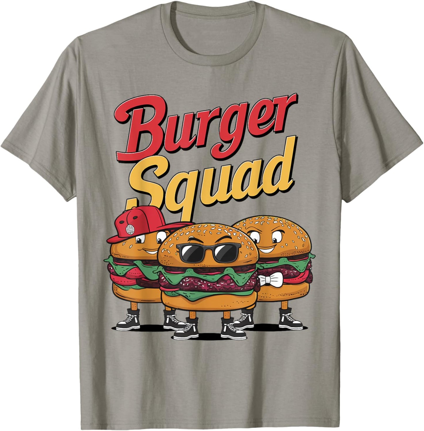 Burger Squad Cool Cheeseburger Food Lover Hamburger T-Shirt - T-Shirt | Sand