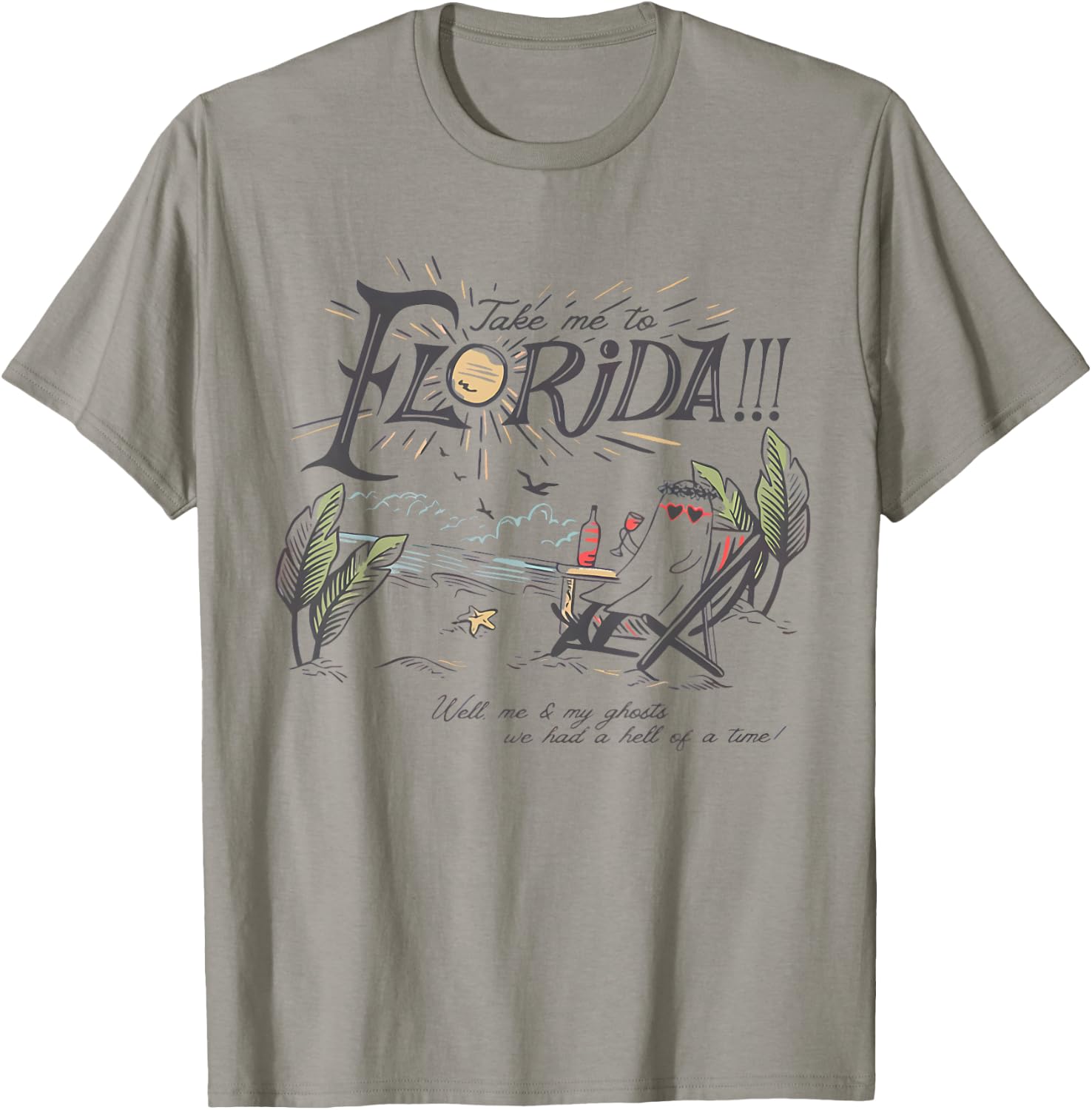 Take Me to The Florida Funny Ghost On The Beach T-Shirt - T-Shirt | Sand