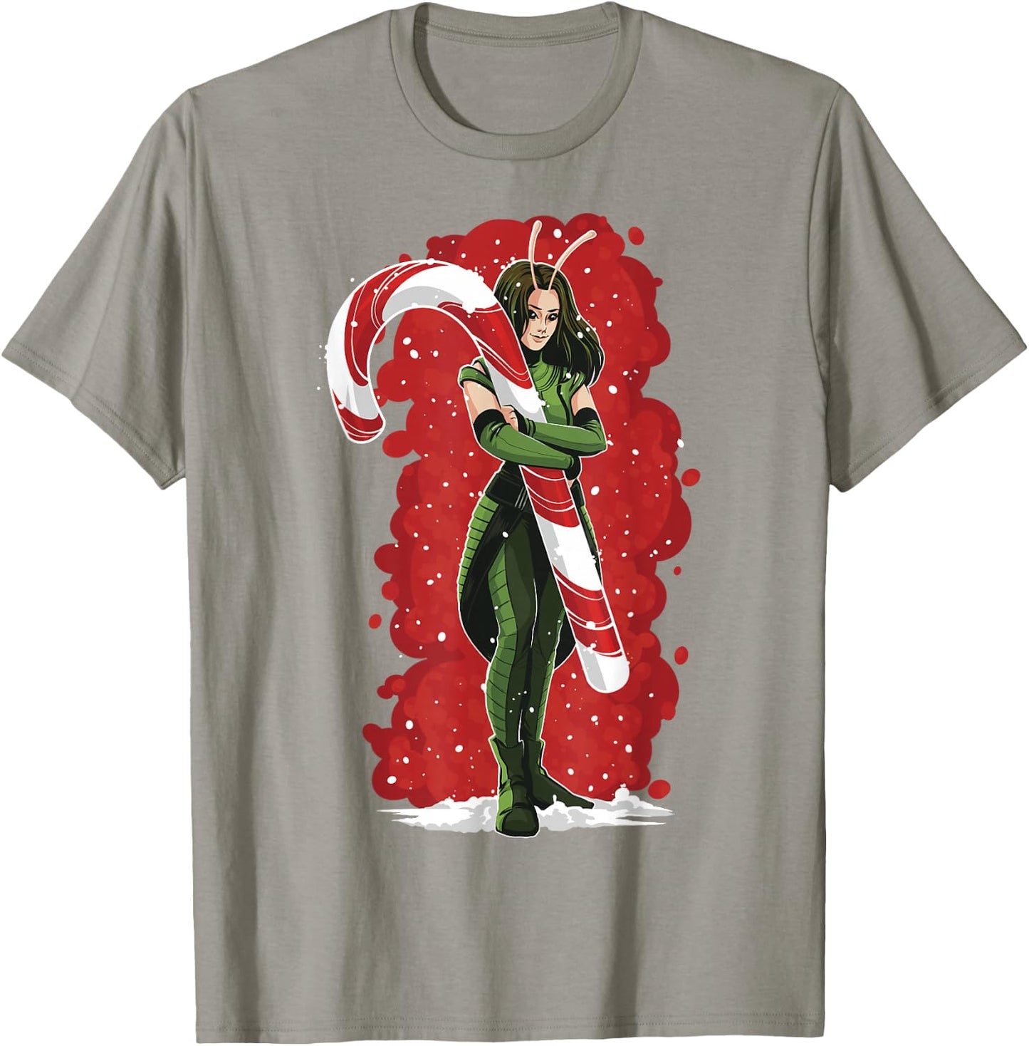 Marvel Guardians of The Galaxy Holiday Special Mantis Cane T-Shirt - T-Shirt | Sand