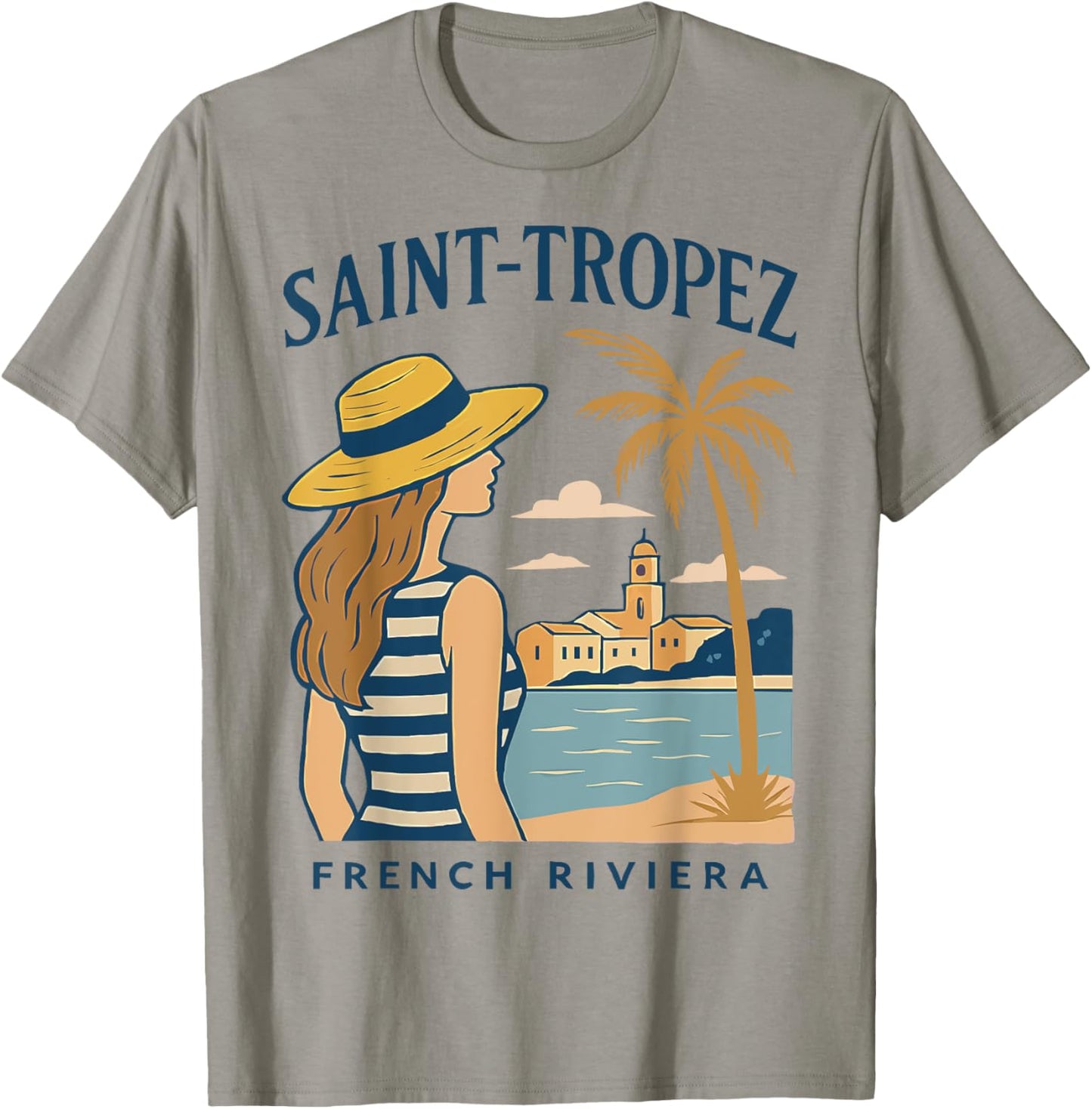 Saint-Tropez Vintage Frau Côte d'Azur Retro Urlaub Geschenk T-Shirt - T-Shirt | Sand