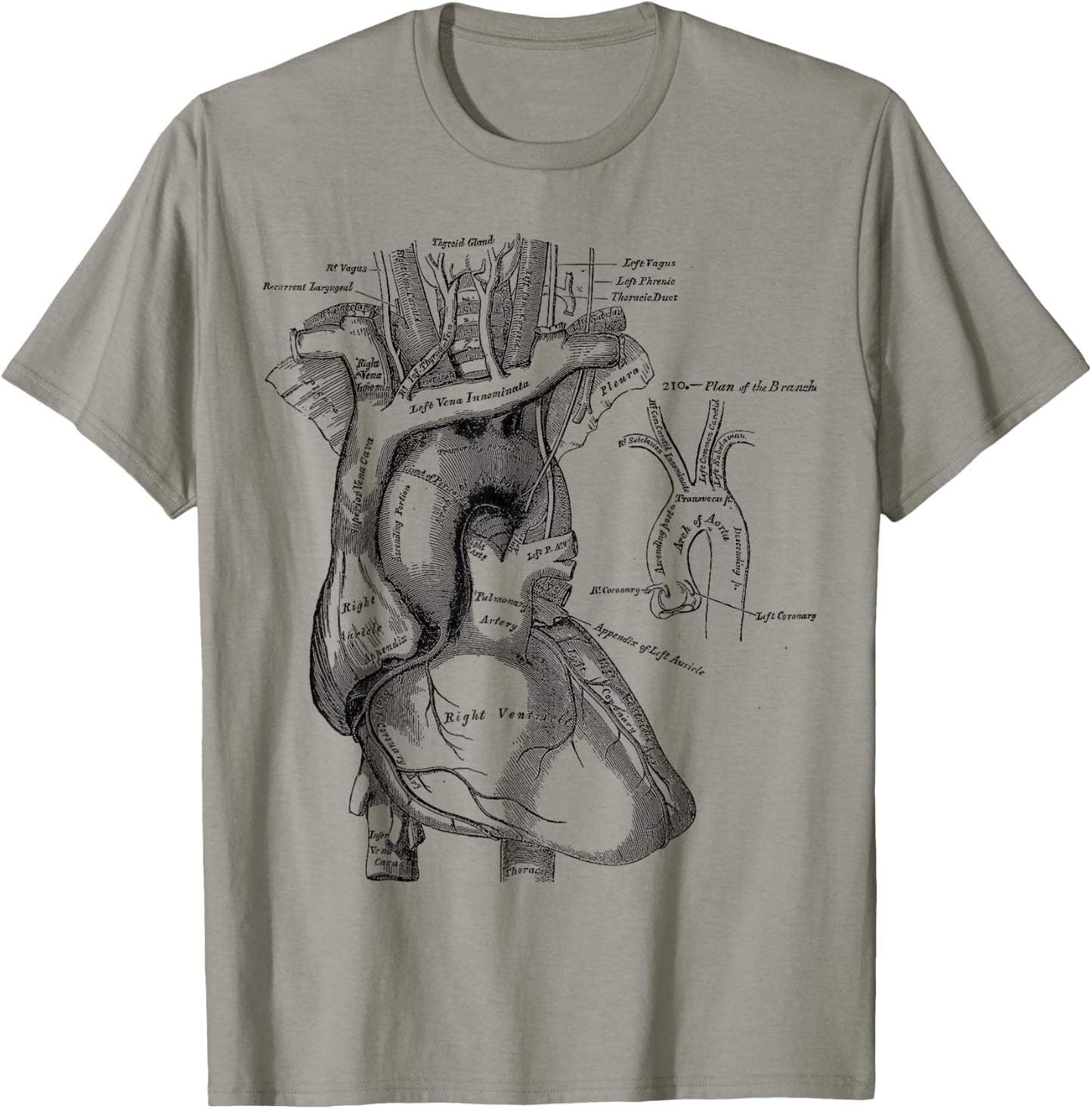 Vintage medical Human Heart Anatomy Illustration T-Shirt - T-Shirt | Sand