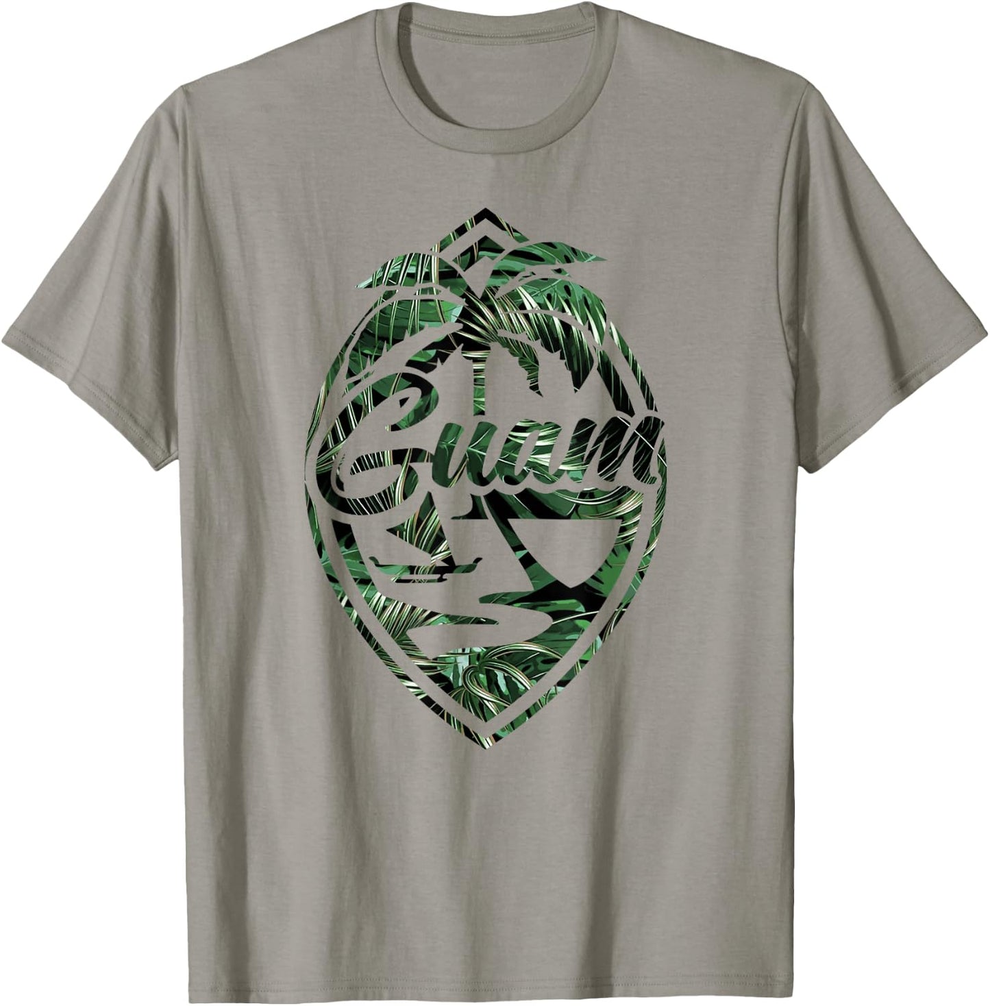 Tropical Palm Guam Seal - Hafa Adai Guam T-Shirt - T-Shirt | Sand