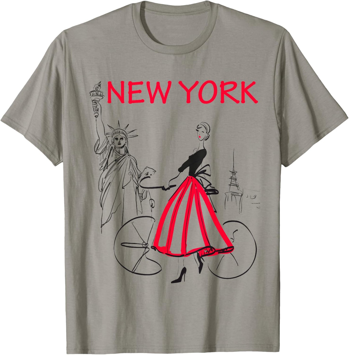 New York Woman - New York Bicycle - 5 Colors T-Shirt - T-Shirt | Sand