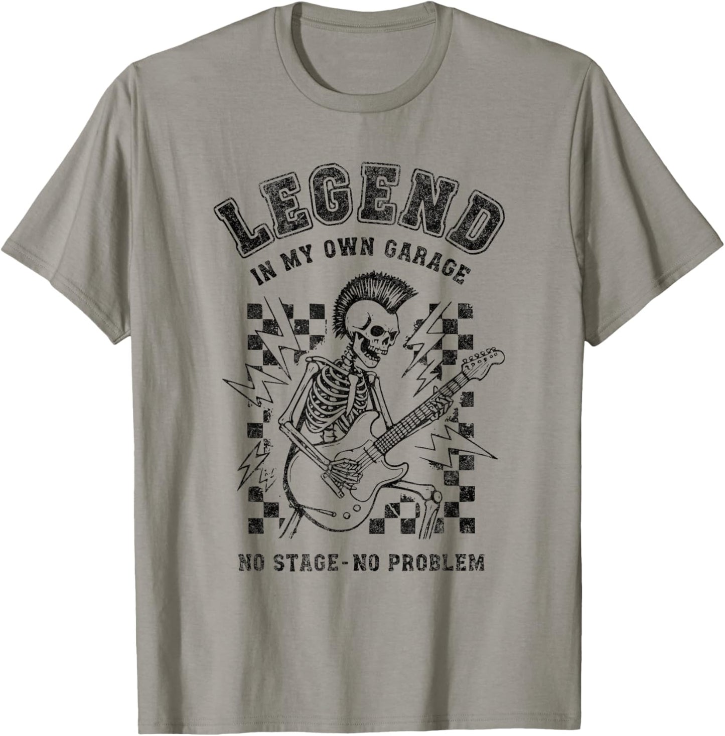 Guitar Dad Legend No Stage No Problem Design Punk Rock T-Shirt - T-Shirt | Sand