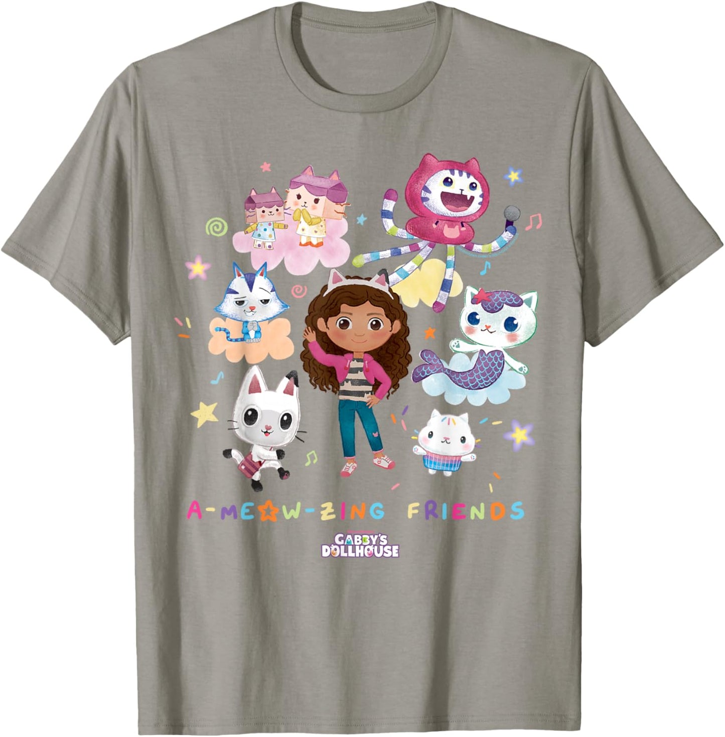 DreamWorks Gabby's Dollhouse A-Meow-zing Friends T-Shirt - T-Shirt | Sand