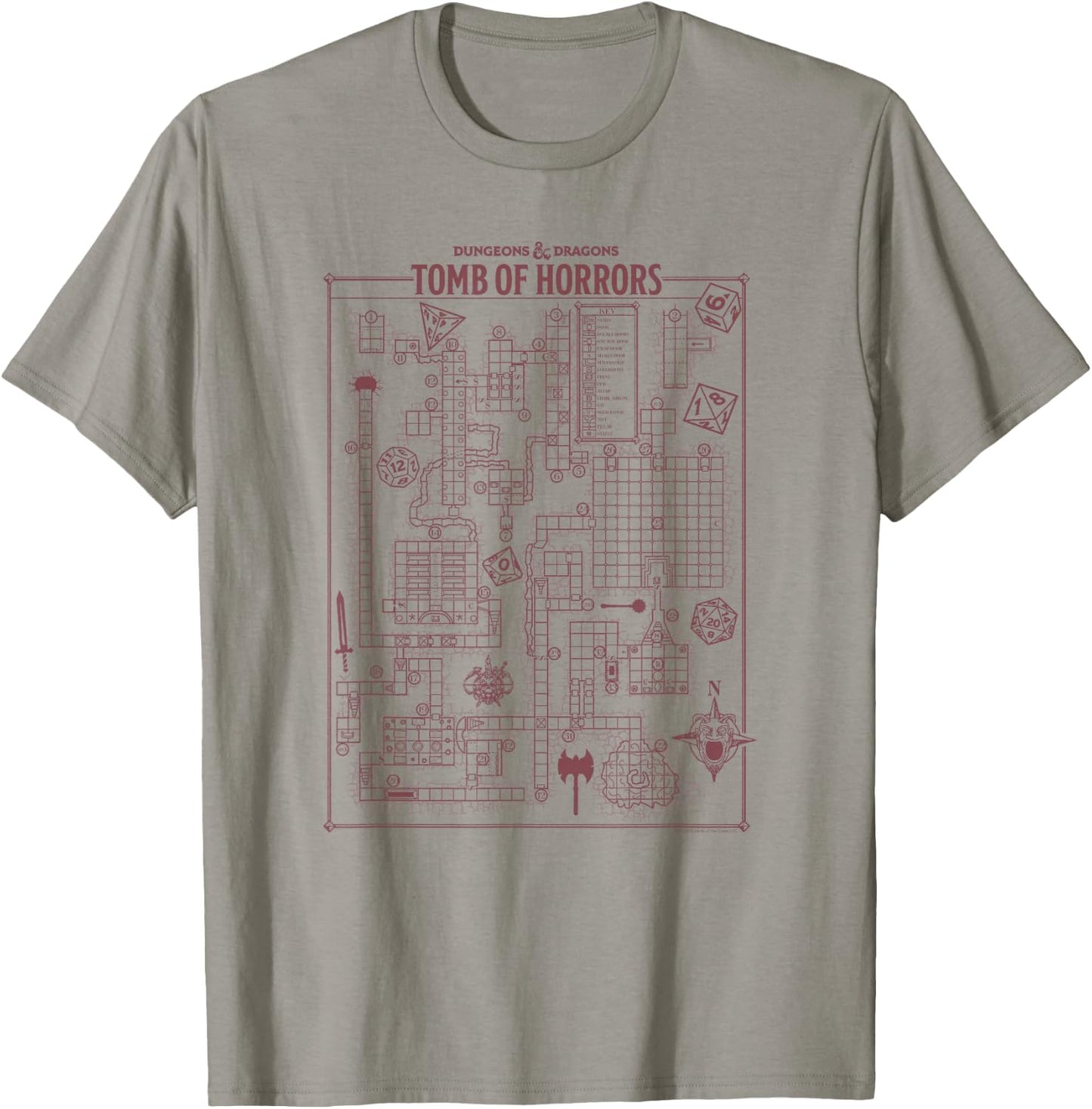 Dungeons & Dragons Tomb Of Horrors Map T-Shirt - T-Shirt | Sand