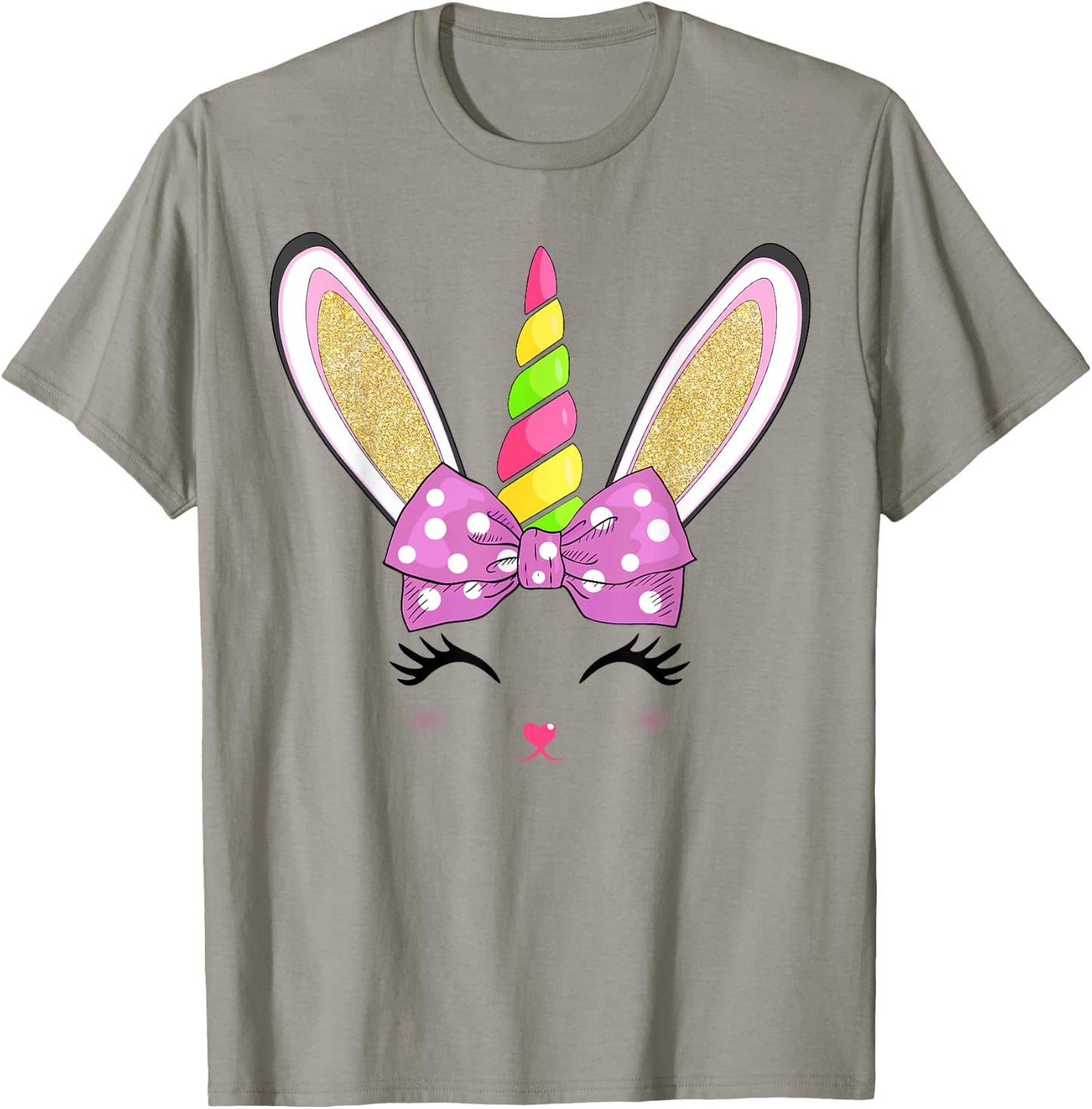 Cute Easter Bunny Face Girls Kids T-Shirt - T-Shirt | Sand