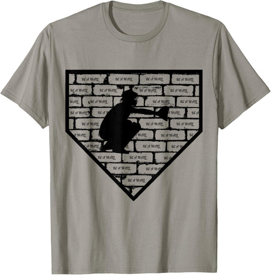 Be A Wall Baseball Catcher T-Shirt - T-Shirt | Sand