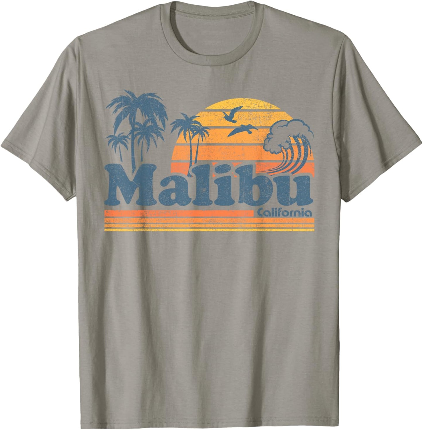 Malibu California Beach Vacation Cute Vintage Cali 70s Retro T-Shirt - T-Shirt | Sand