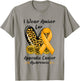 Leopard Heart I Wear Amber For Appendix Cancer Awareness T-Shirt - T-Shirt | Sand
