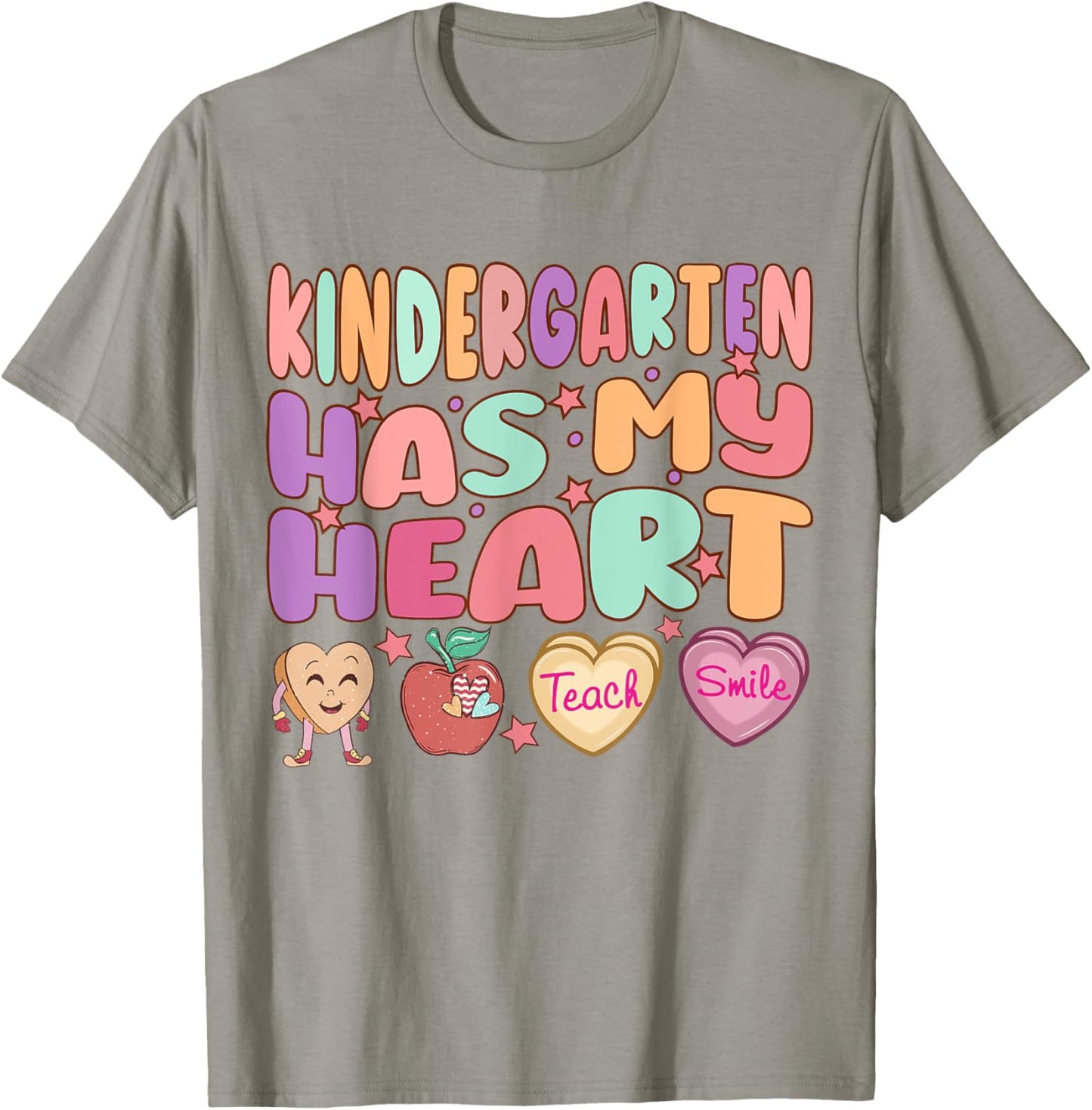 Kindergarten Has My Heart kindergarten teacher valentines T-Shirt - T-Shirt | Sand