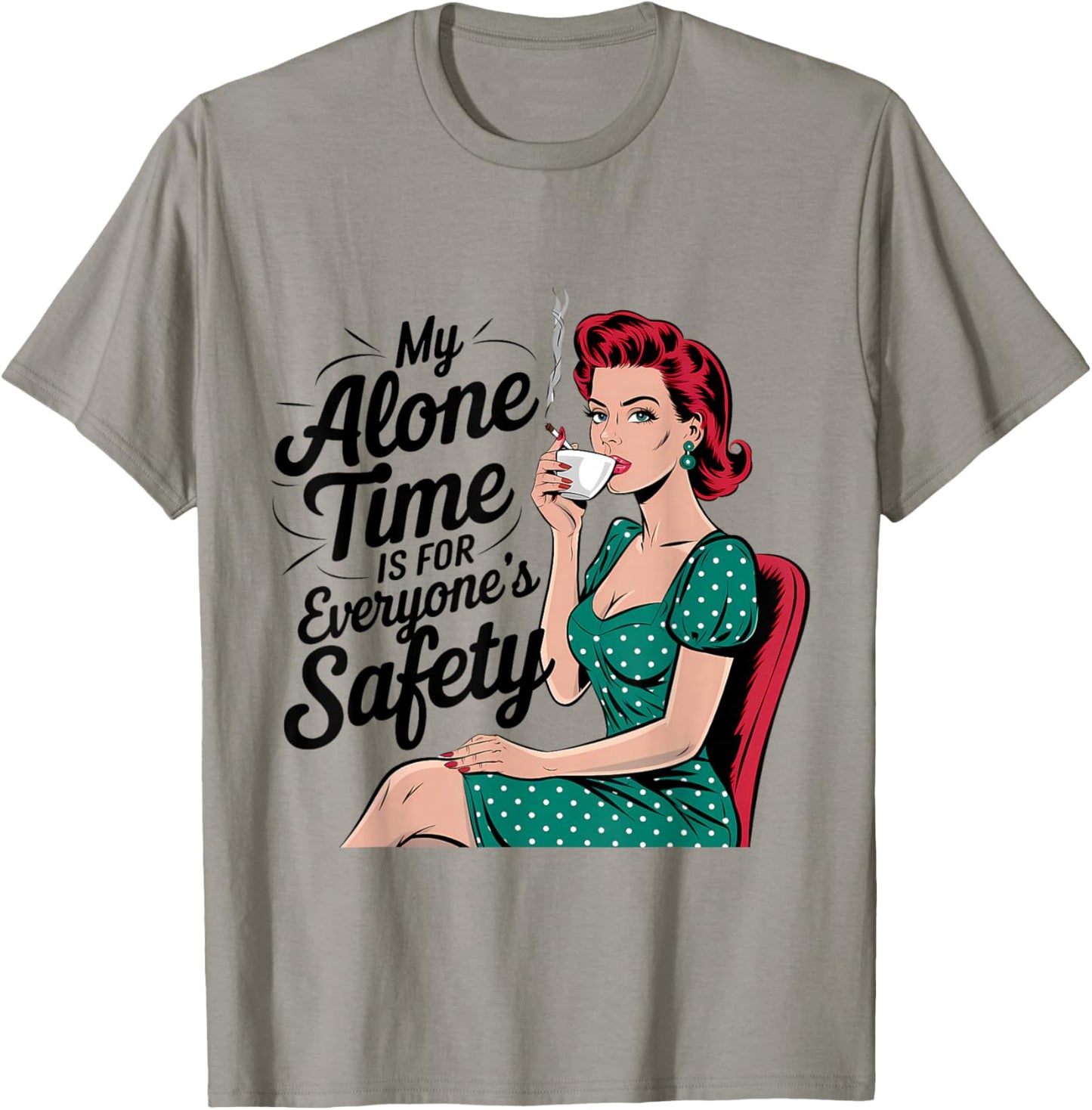 Funny Dark Humor Retro 1950s Housewife Vintage Sarcasm Women T-Shirt - T-Shirt | Sand